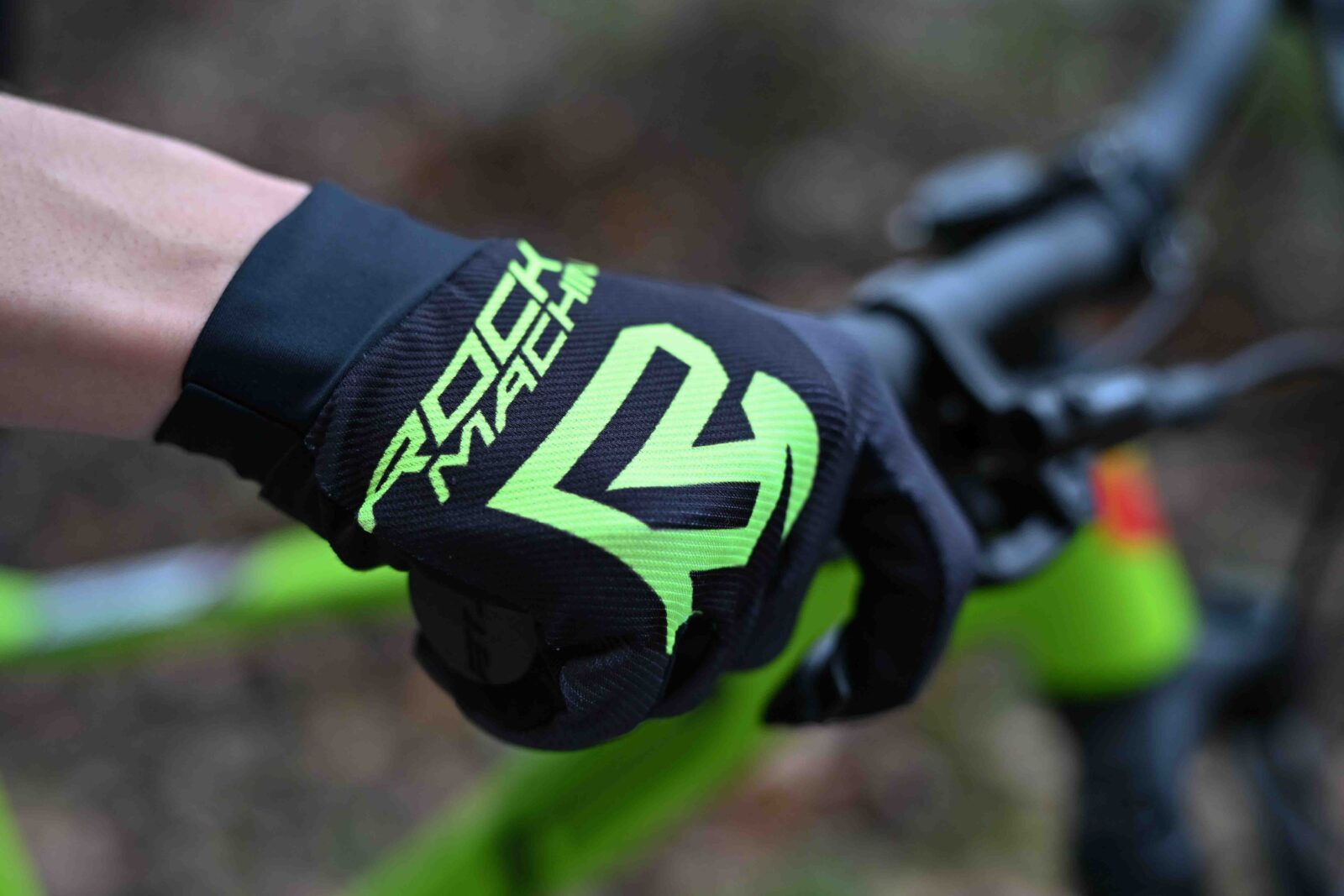 Велоперчатки Rock Machine Race FF Black/Grey/Green